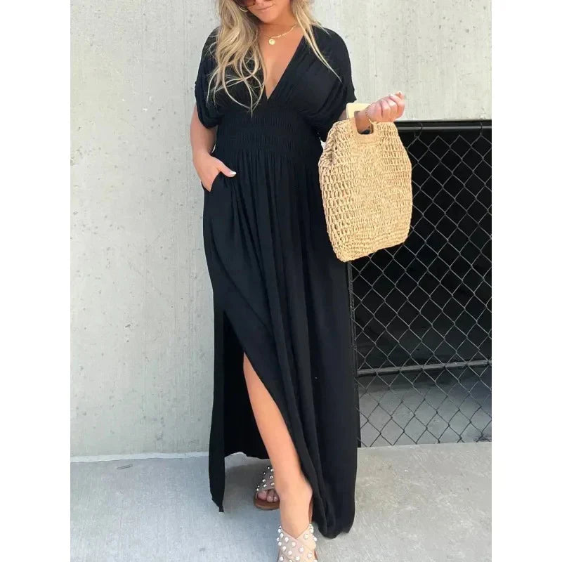 Shina | V-Neck Maxi Jurk