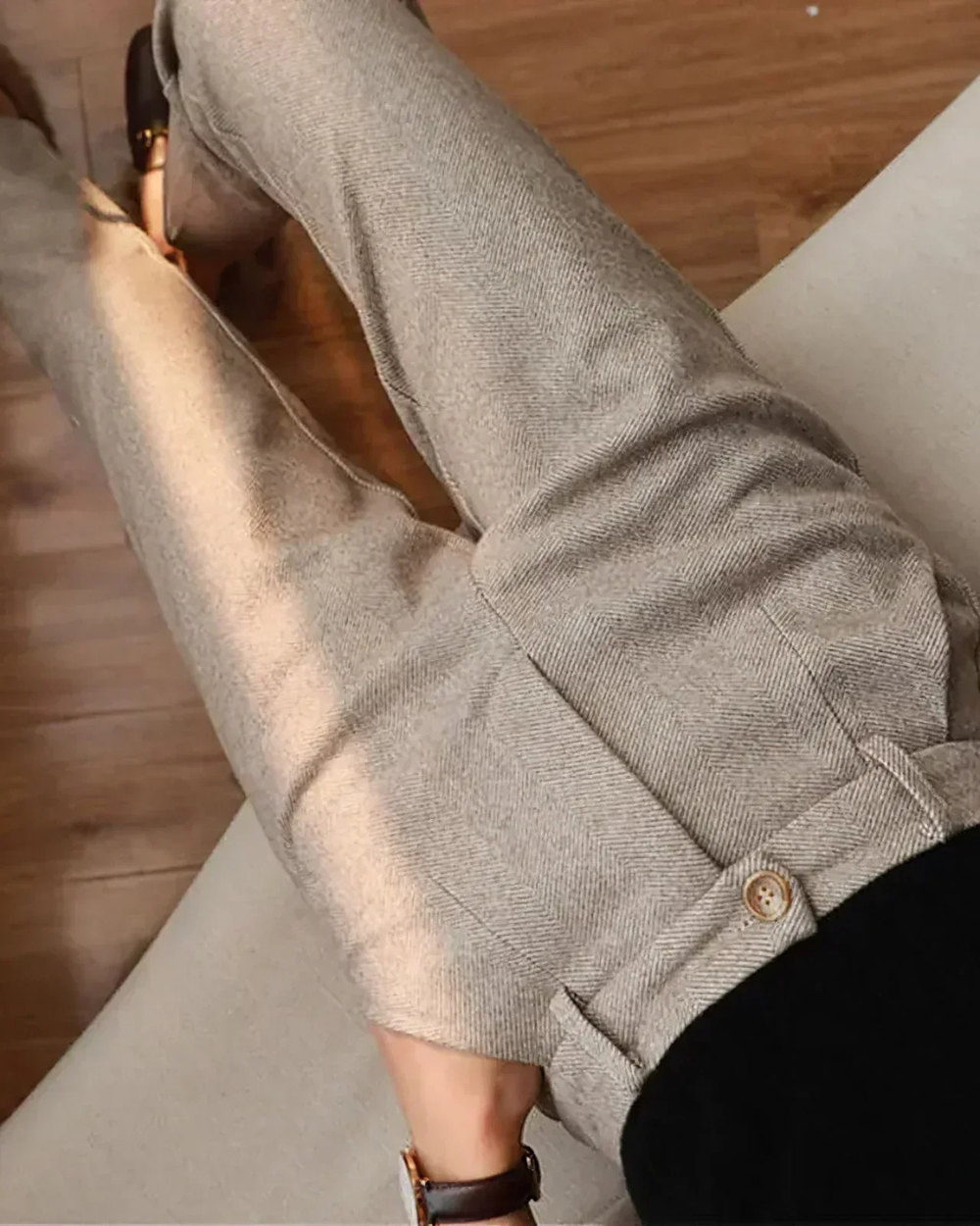 Ellie | Klassieke Herringbone Broek