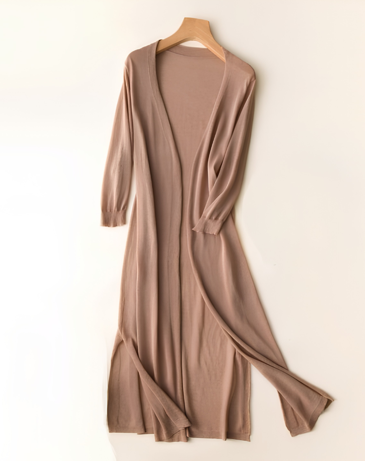 Lange Zachte Dames Cardigan met Open Voorkant