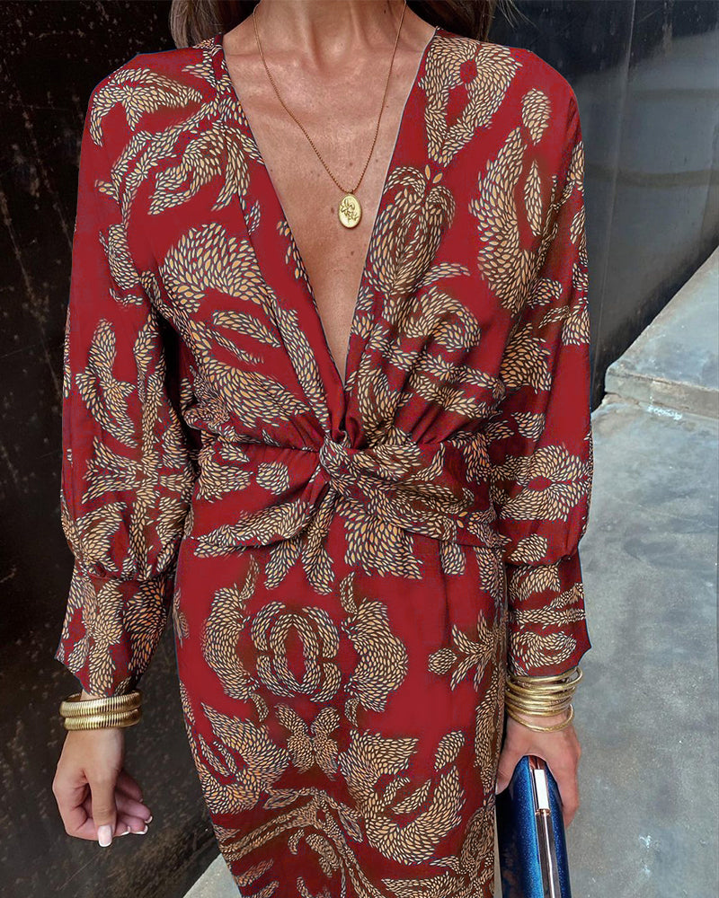 Catrina | Bohemian Midi Jurk met Print