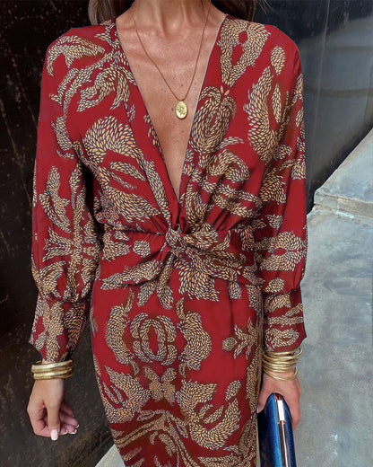 Catrina | Bohemian Midi Jurk met Print