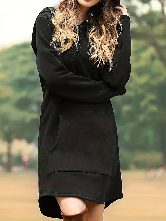 Casual Comfortabele Sweater Jurk met Hoodie