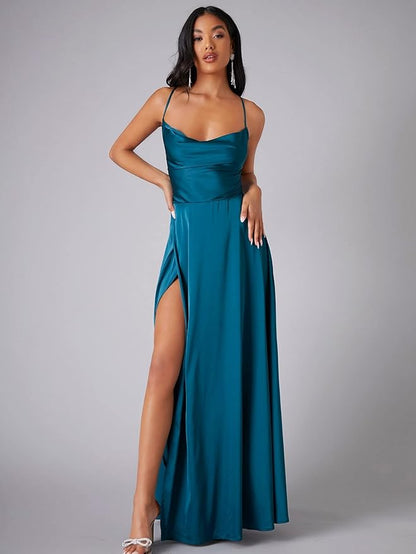 Fawn | Satijnen Maxi Jurk met Split