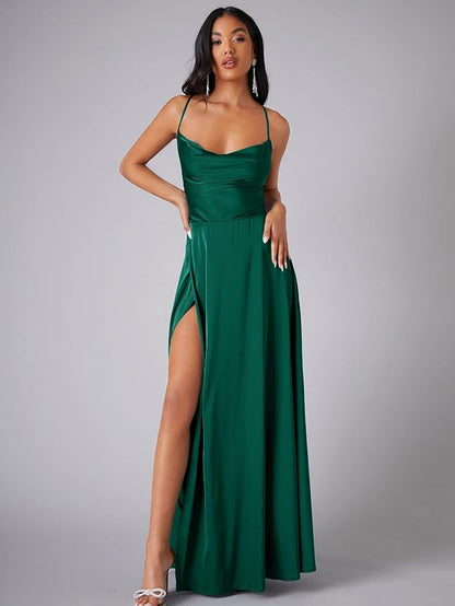Fawn | Satijnen Maxi Jurk met Split