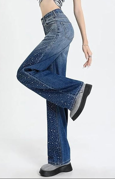 Laila | Straight-Leg Jeans met Glitterdetails