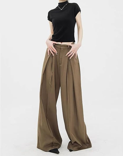 Ren | Wijde Pantalon met Hoge Taille