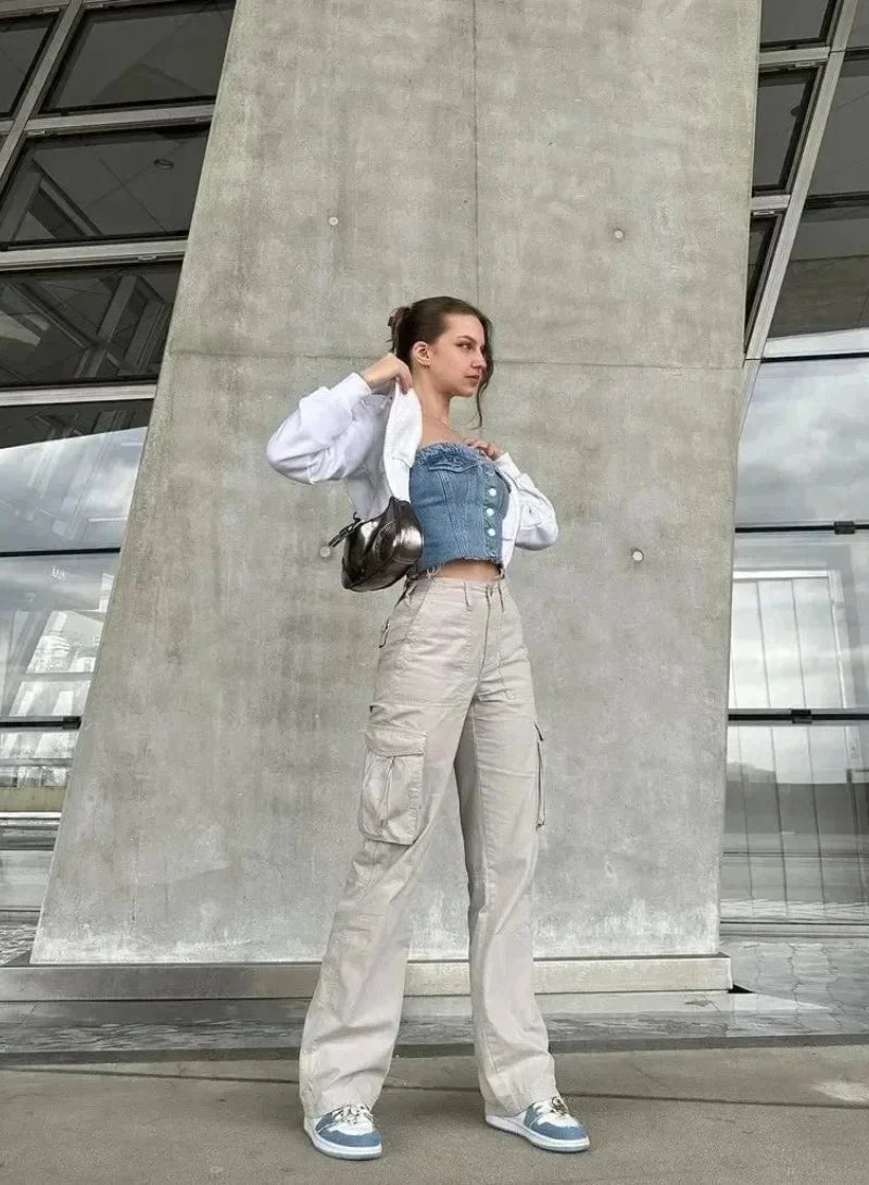 Violette | Cargo Broek met Verstelbare Taille