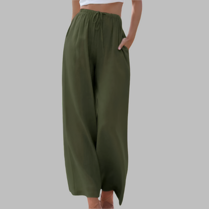 Carmelita | Linnen Broek met Wijde Pijpen