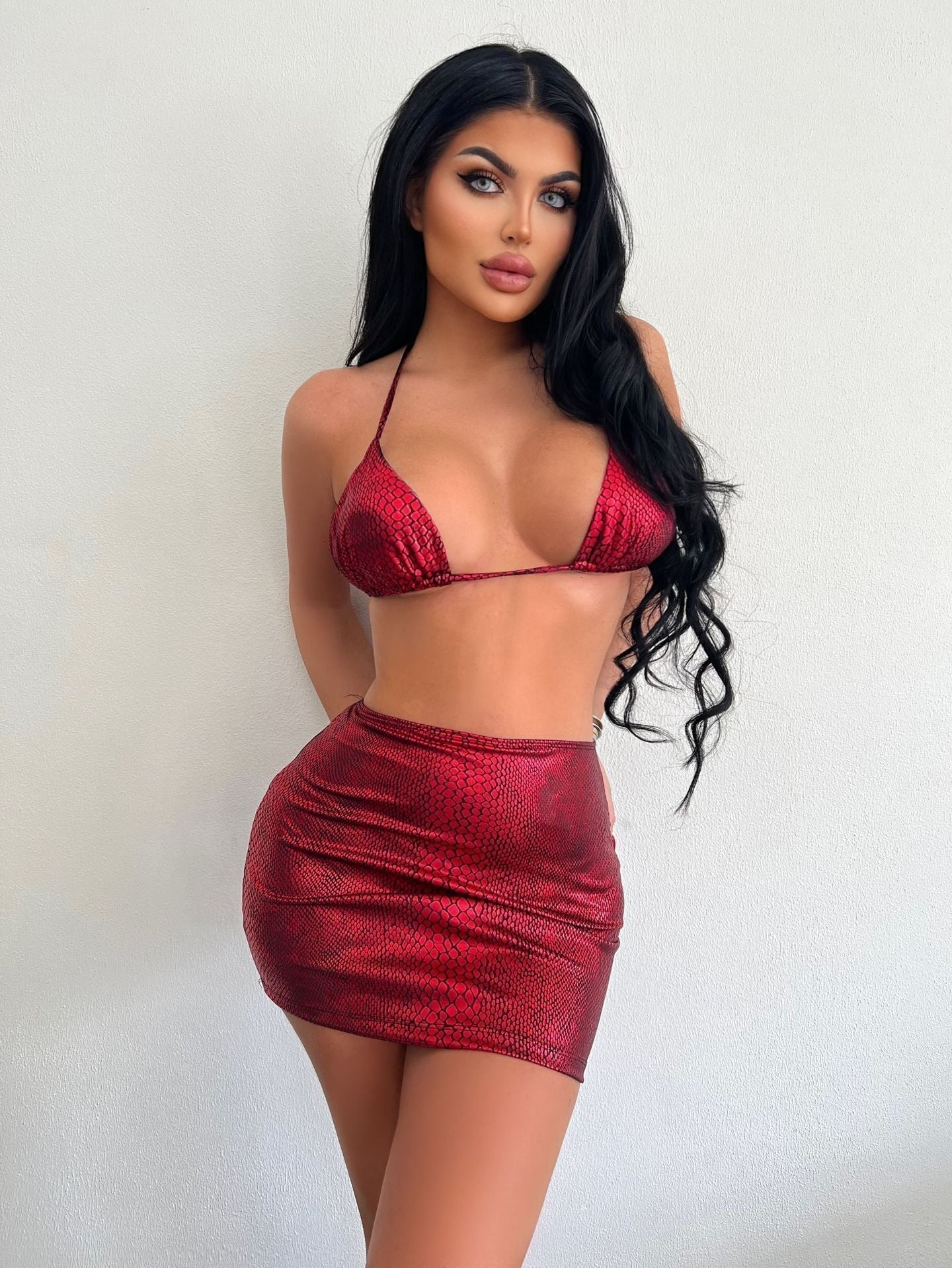 Dorine | Sexy Metallic Two-Piece Set