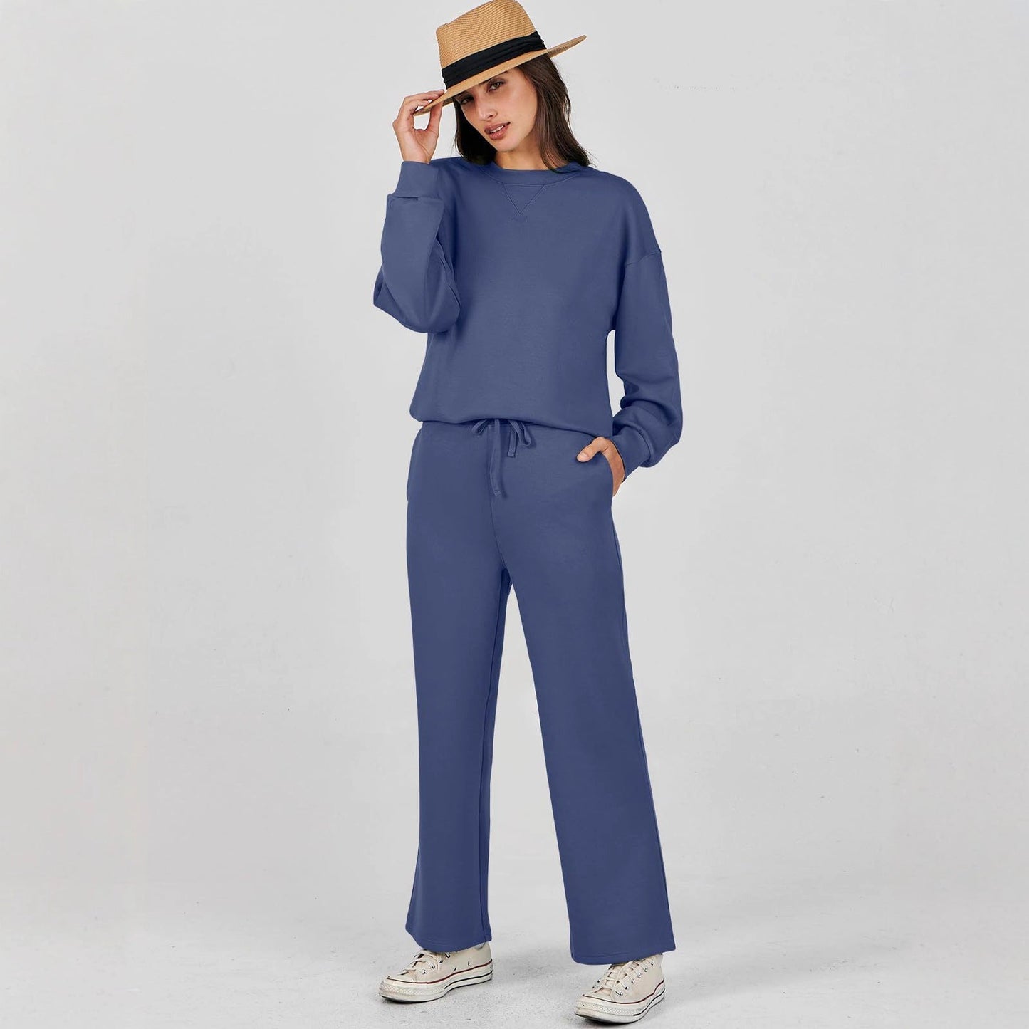 Ensemble Loungewear Confortable pour Femmes avec Pull et Pantalon Large