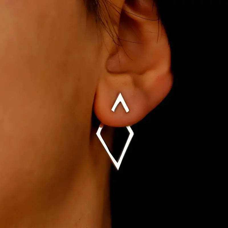 Minimalistische Geometrische Oorbellen – Zilver