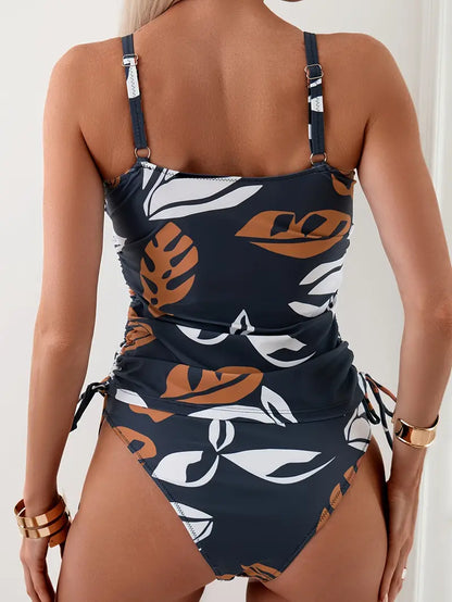 Mery | Tropisch Tankini Set met Hoge Taille Slip