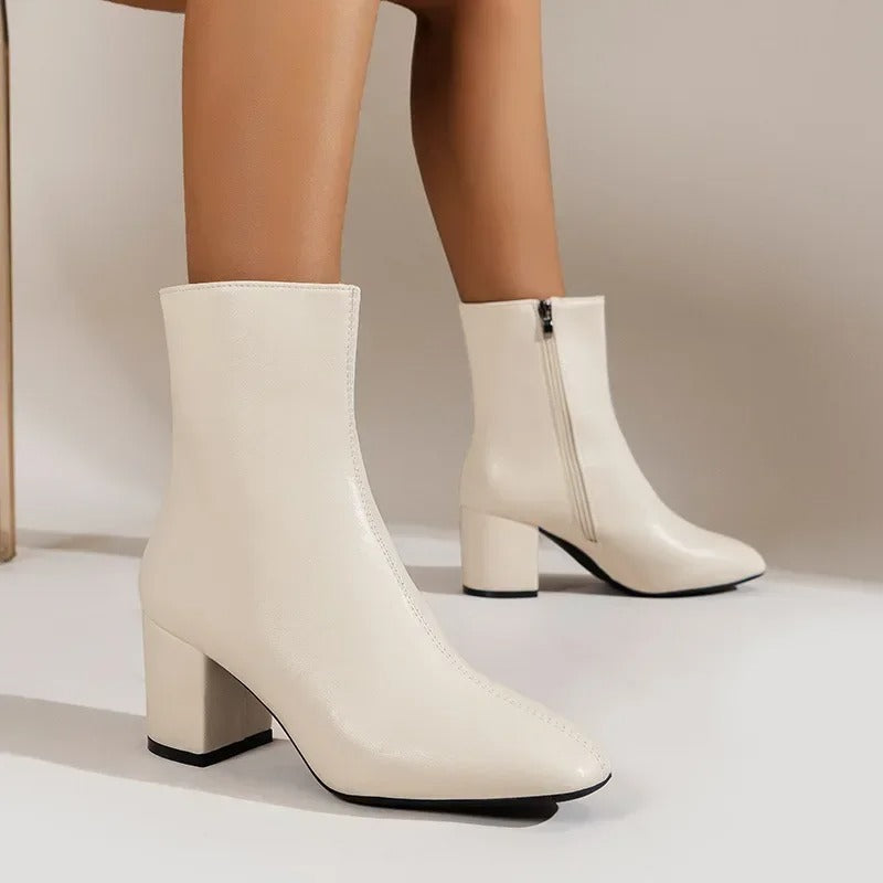 Elegante Comfortabele Dames Enkellaarsjes met Hak