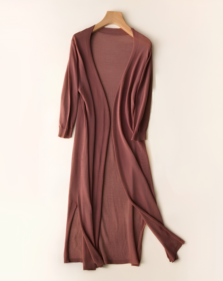 Lange Zachte Dames Cardigan met Open Voorkant