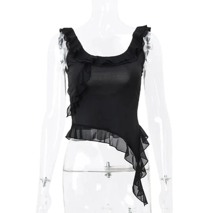 Melanee | Ruffled Edge Spaghetti Strap Top