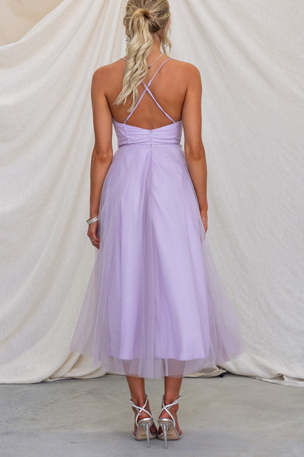 Moxi| Tulle Corset Dress with Spaghetti Straps