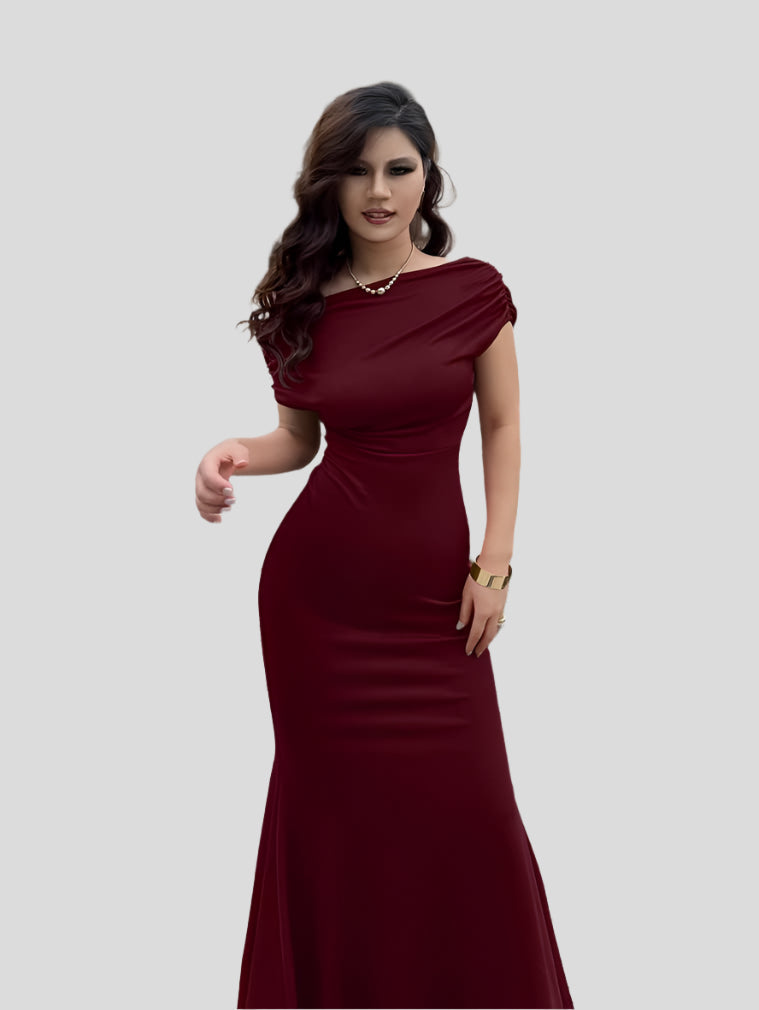 Tavia | Luxe Avondjurk met Fishtail Snit Galajurk