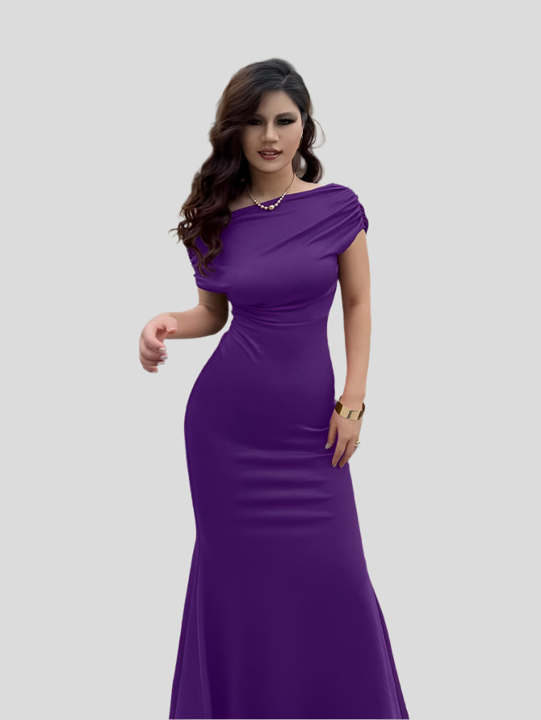 Tavia | Luxe Avondjurk met Fishtail Snit Galajurk