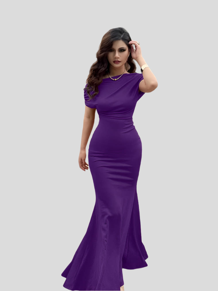 Tavia | Luxe Avondjurk met Fishtail Snit Galajurk