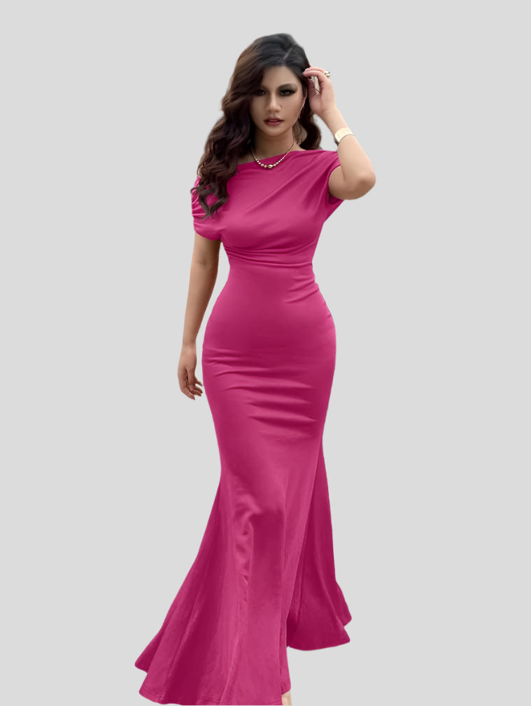 Tavia | Luxe Avondjurk met Fishtail Snit Galajurk