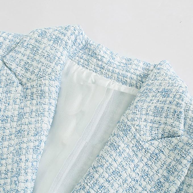 Stijlvolle Lichtblauw Dames Blazer met Knoopsluiting