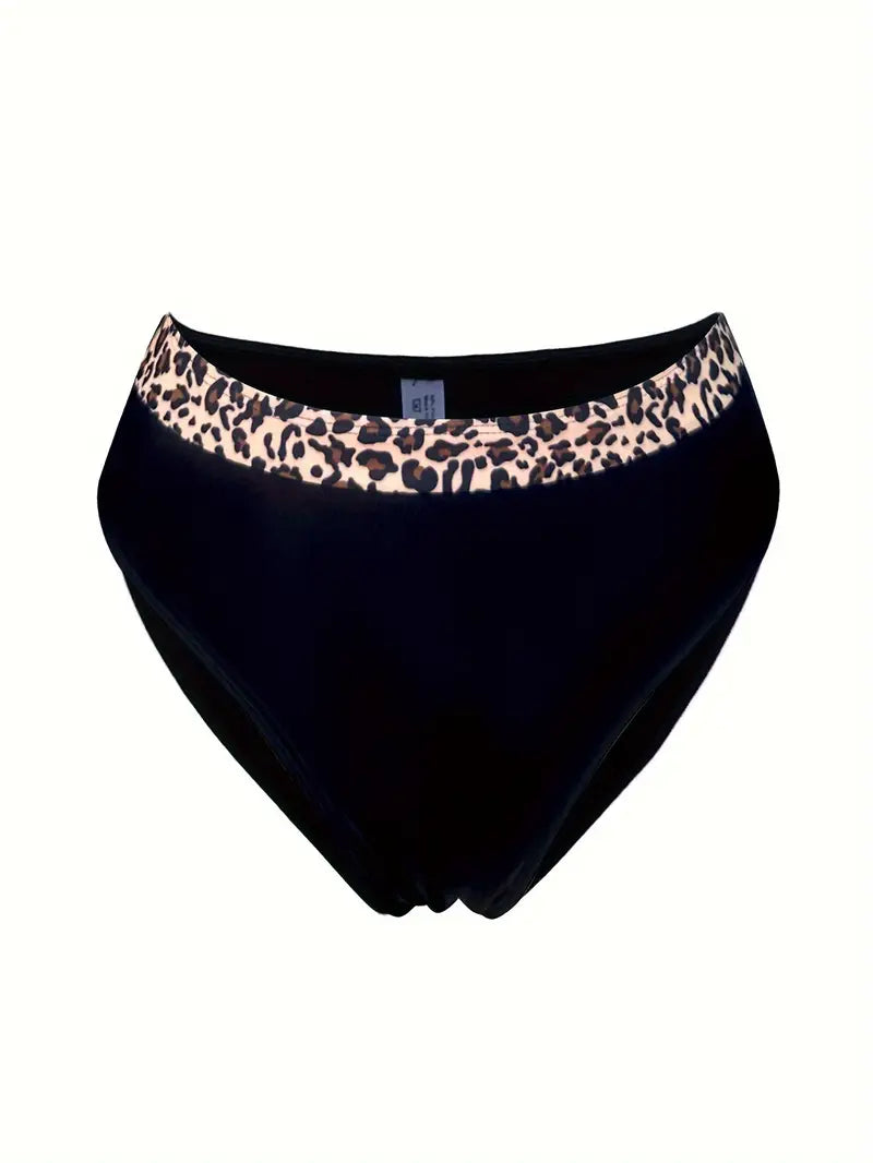 Fayyaza | Leopard Print High-Waisted Bikini Set
