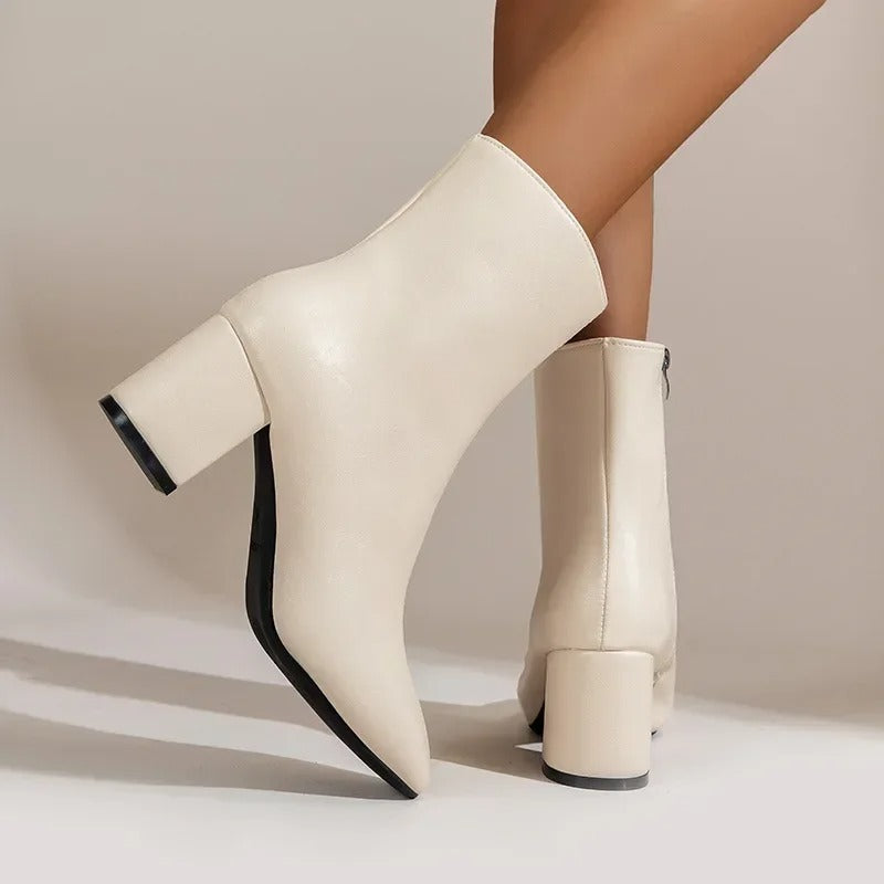 Elegante Comfortabele Dames Enkellaarsjes met Hak
