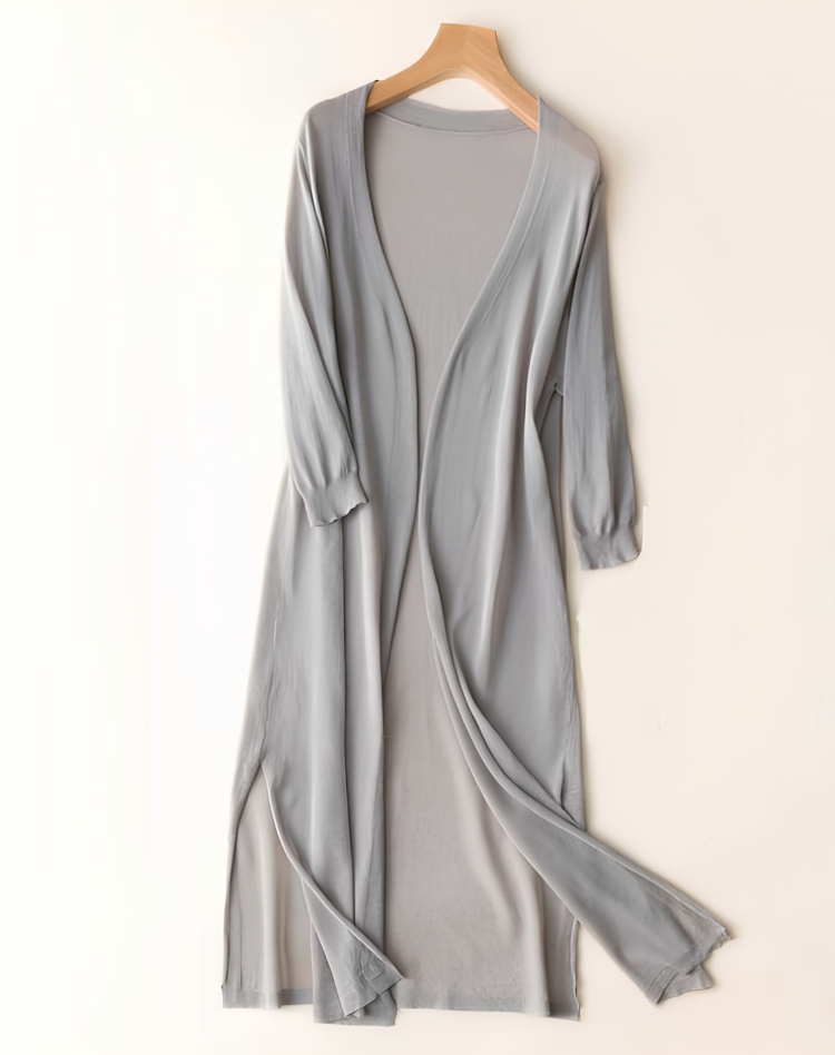 Lange Zachte Dames Cardigan met Open Voorkant