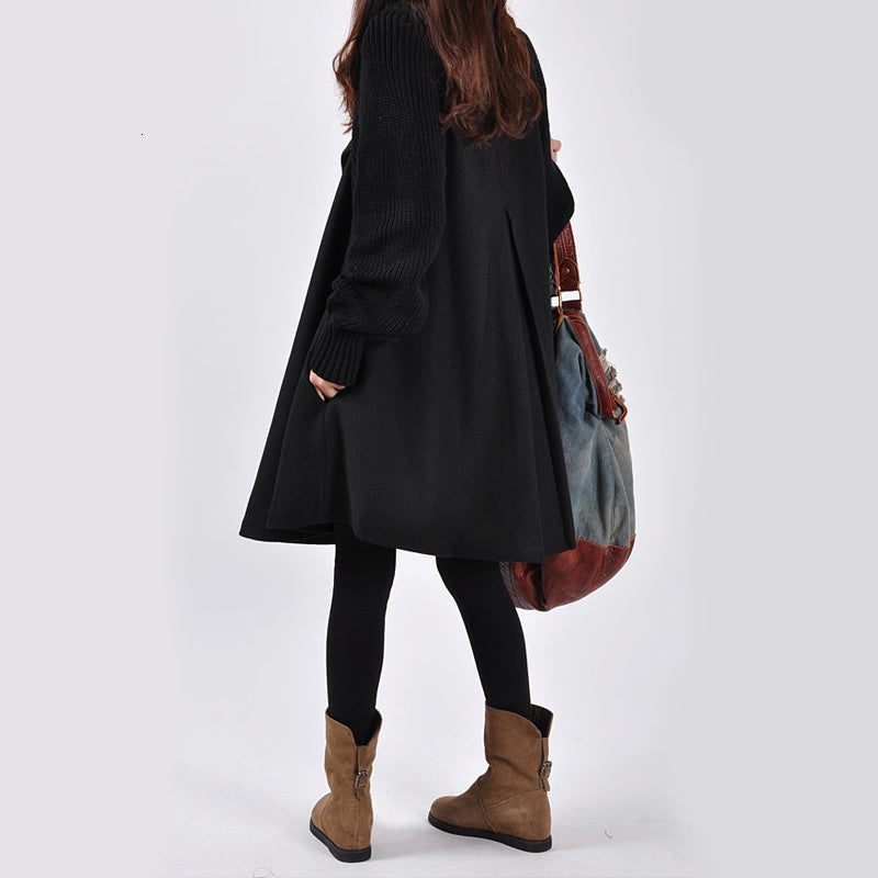 Elegant Warm Long Women's Coat with Turtleneck