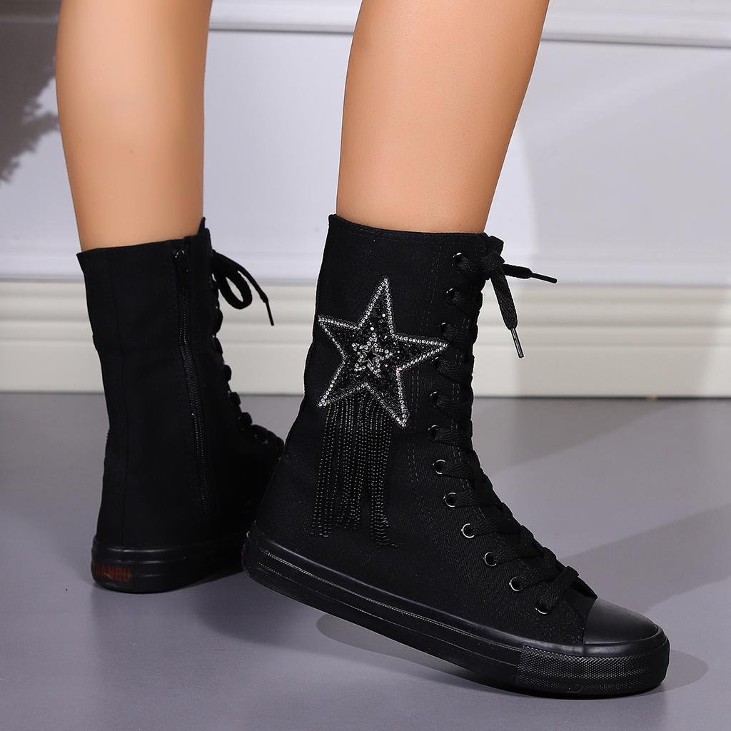 Lore | Leren Kniehoge Sneakers