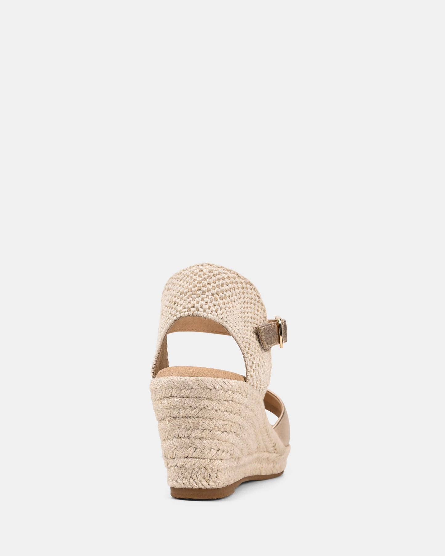 Sandales à Compensé Dorées de Luxe pour Femmes avec Fermeture à Boucle