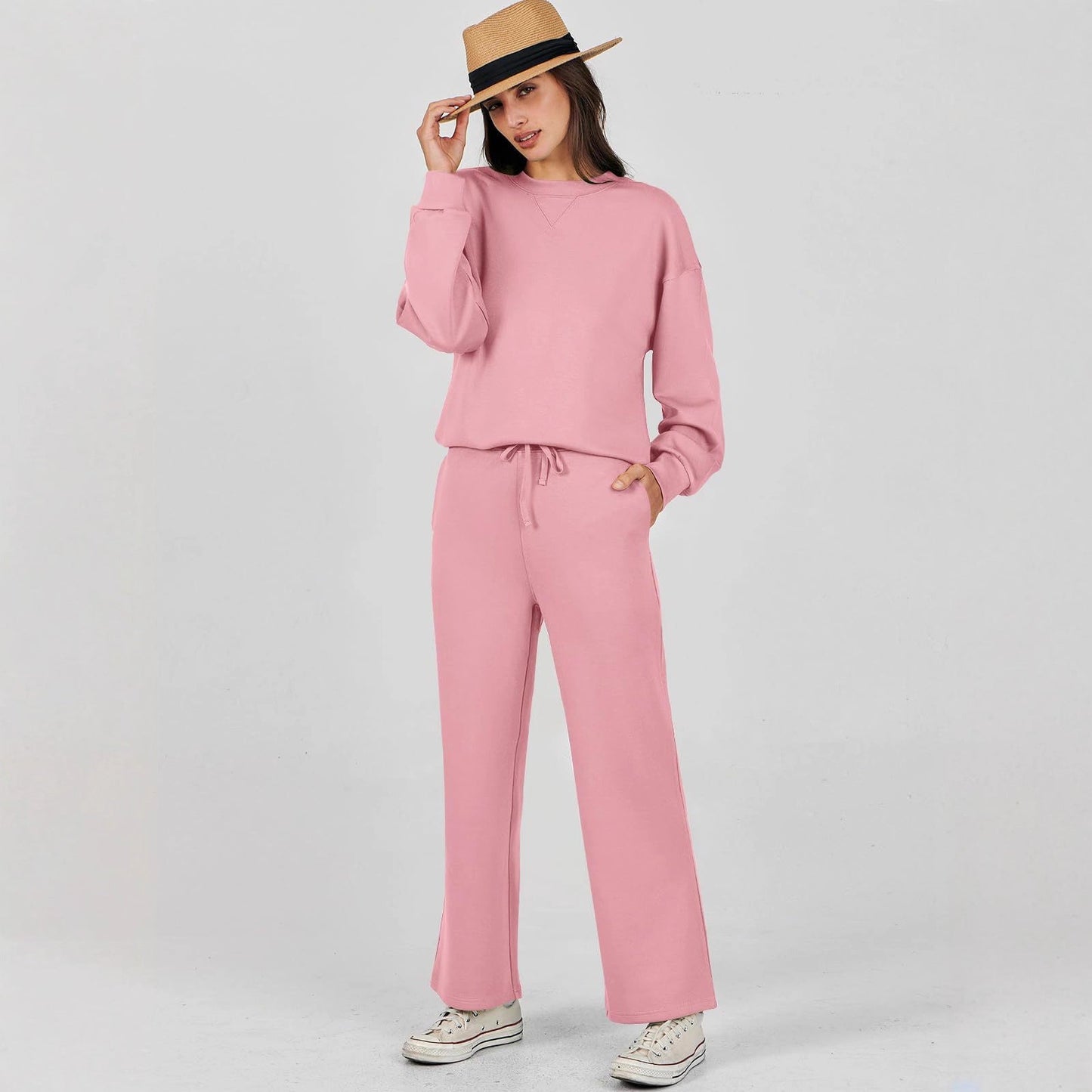 Ensemble Loungewear Confortable pour Femmes avec Pull et Pantalon Large