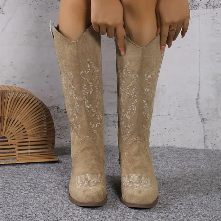Aleisha | Cowgirl Laarzen met Gedetailleerde Stiksels
