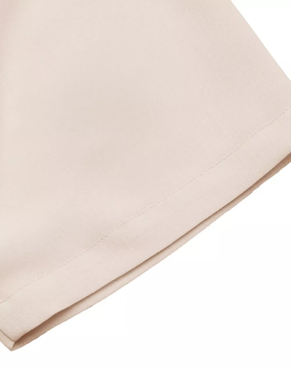 Luchtige Beige Midi Jurk Met V Hals En Knopen voor Vrouwen