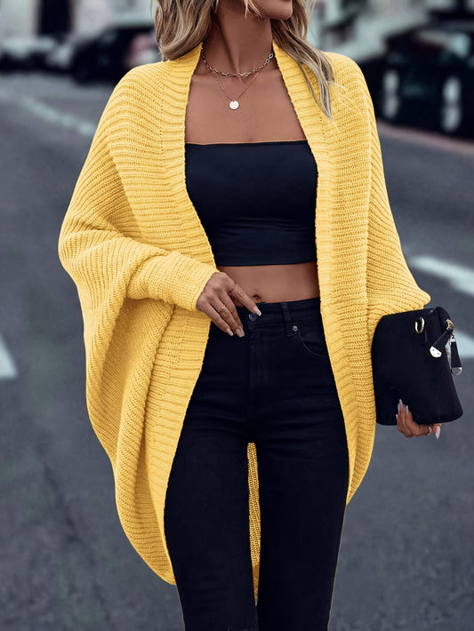 Warm Lang Gebreid Dames Vest Met Losse Pasvorm