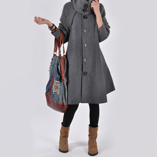 Elegante Warme Lange Dames Jas met Coltrui