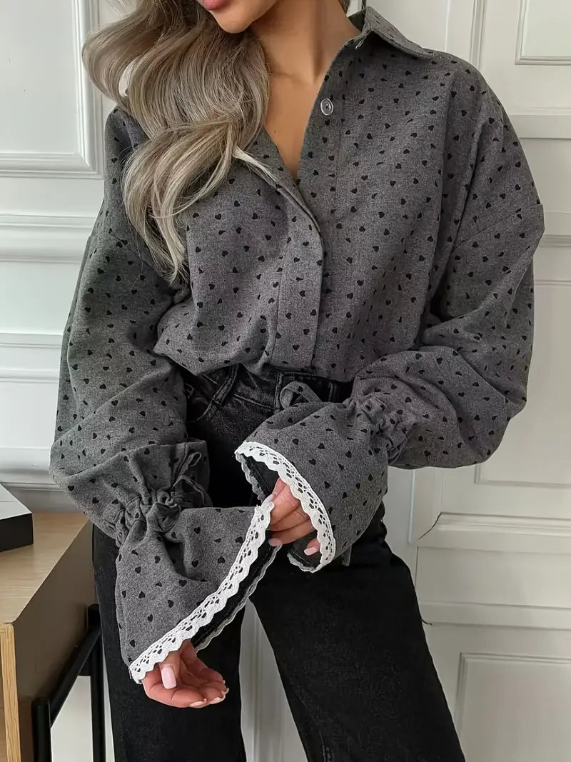 Kali | Heart Print Blouse