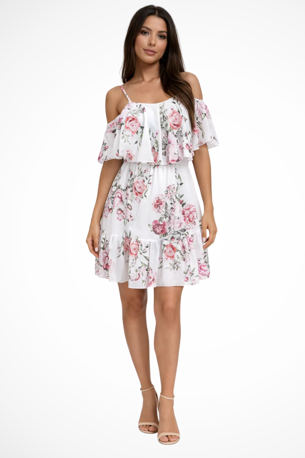 Luchtige Mini Zomerjurk Met Bloemenprint En Open Schouders