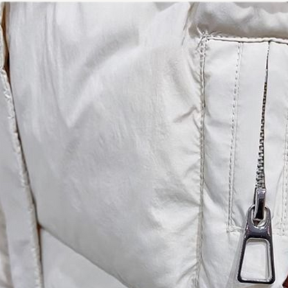 Oversized Dames Puffer Jas met Hoge Kraag en Rits