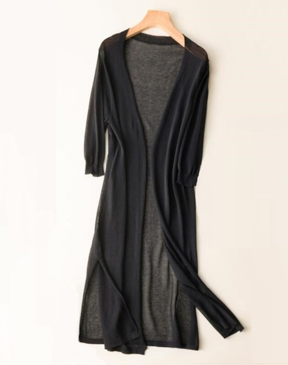 Lange Zachte Dames Cardigan met Open Voorkant