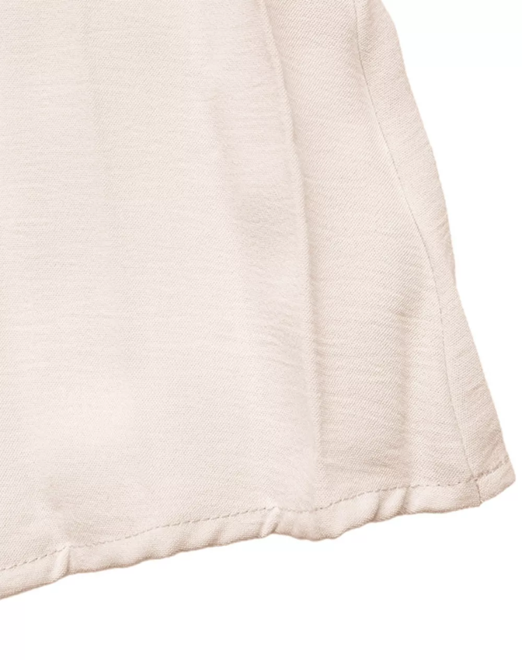 Luchtige Beige Midi Jurk Met V Hals En Knopen voor Vrouwen