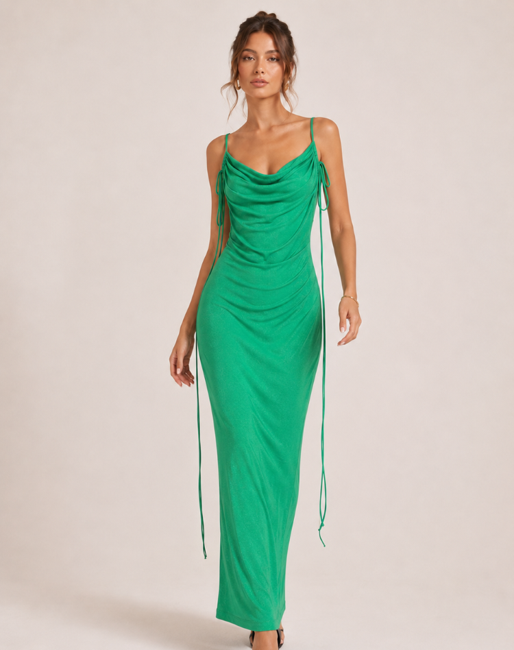 Ohanna | Robe midi élégante à col bénitier