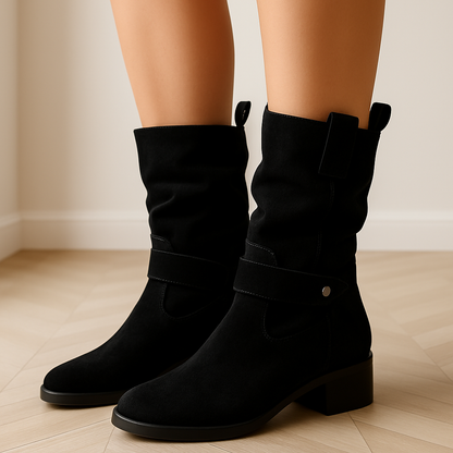 Trendy Comfortabele Dames Cowboy Enkellaarzen met Lage Hak