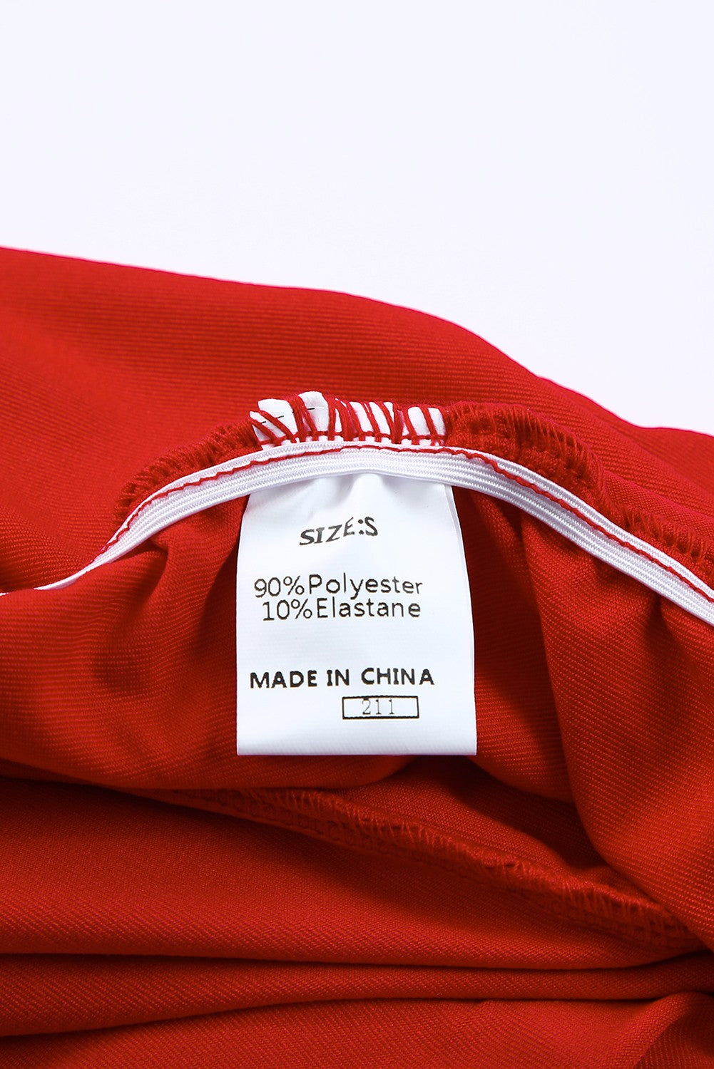 Rood Midi Jurk voor Dames met Lange Mouwen en V-hals