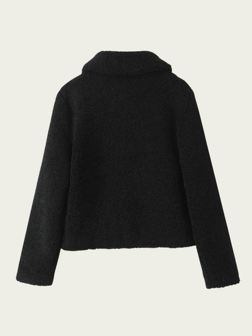 Zachte Warme Teddy Dames Jas met Knopen