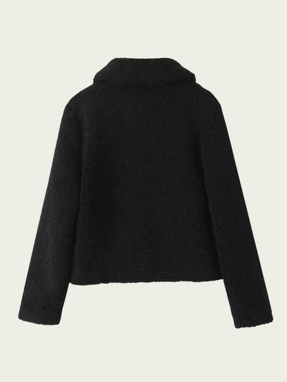 Zachte Warme Teddy Dames Jas met Knopen