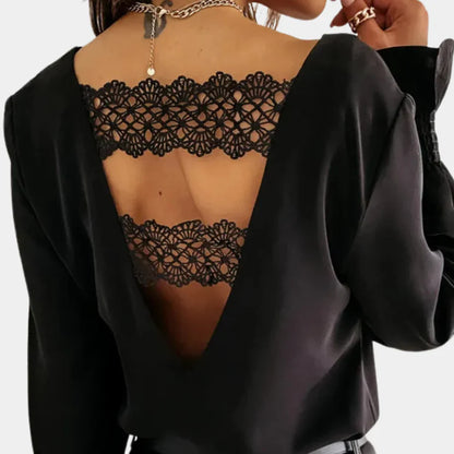 Maggie | Top met Open Rug en Kantdetails