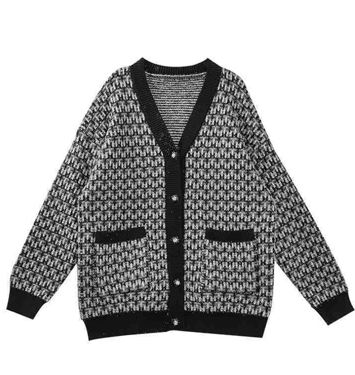 Comfortabele Dames Cardigan met Klassiek Gebreid Motief