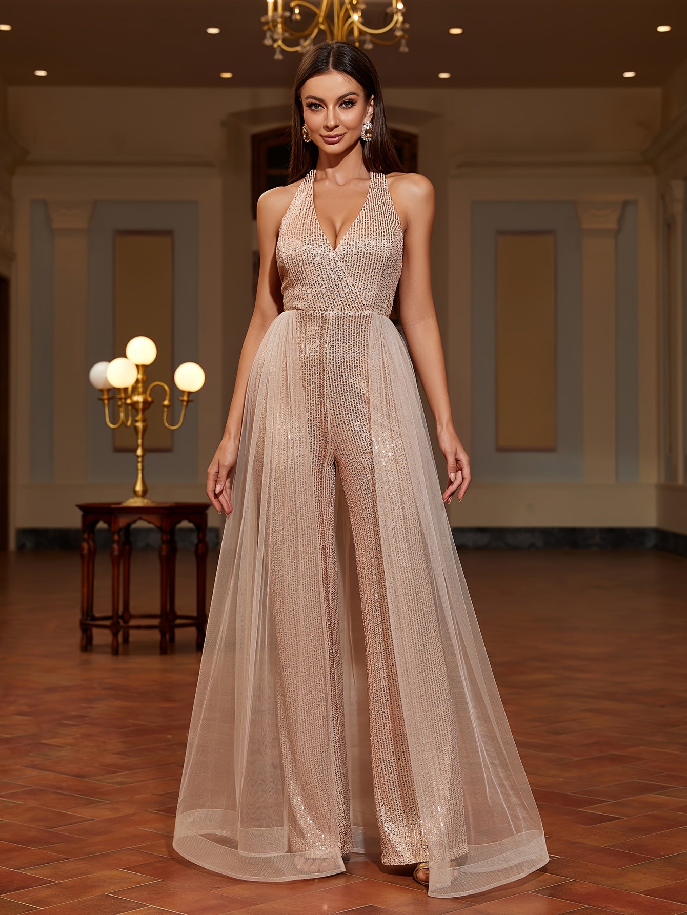 Deora | Glamoureuze Jumpsuit met Tule Sleep
