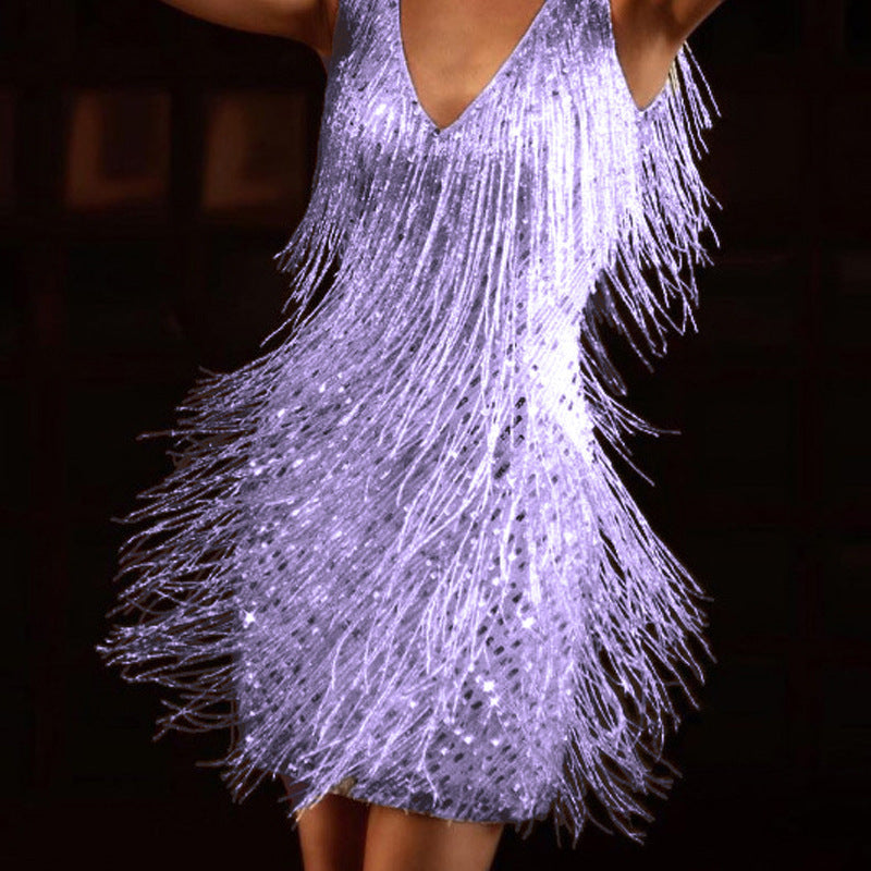 Britt | Glamoureuze Fringe Mini Jurk
